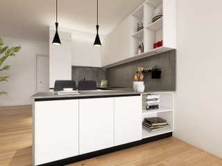 Progetto cucina bianca con penisola: funzionalità e design, L&M design di Cinzia Marelli L&M design di Cinzia Marelli Cucina attrezzata