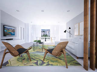 Sala de Estar "Floresta", Graça Interiores Graça Interiores Tropical style living room