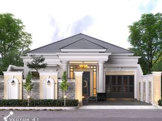 EXTERIOR HOUSE_MEDAN (MRS. DARA), VECTOR41 VECTOR41 一戸建て住宅
