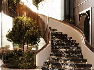 Nature's Embrace: Green Symphony in Modern Villa Interior Design, Luxury Antonovich Design Luxury Antonovich Design Modern Living Room