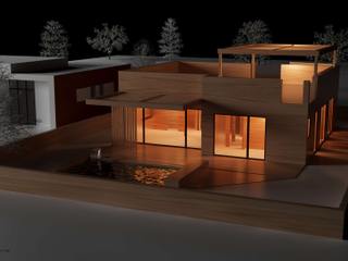 Casa das Vinhas - 3D Maqueta, ATELIER OPEN ® - Arquitetura e Engenharia ATELIER OPEN ® - Arquitetura e Engenharia Wooden houses