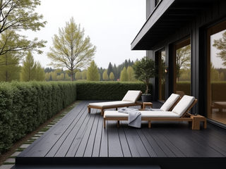 Scandinavian deck with black wood, Desirée Vaquier_homify Desirée Vaquier_homify Modern Terrace