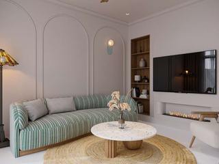Luxury Living in Dubai UpperKey Modern Living Room Furniture, Table, Couch, Comfort, Wood, Picture frame, Lighting, Interior design, Cabinetry, Architecture,Dubai,Property Management,Airbnb Concierge,UpperKey