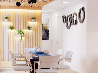 Proyecto Bahía Blanca Centro, Estudio Carmesí. Diseño y Decoración de Interiores Estudio Carmesí. Diseño y Decoración de Interiores Modern dining room