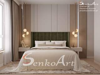 Projektowanie sypialni 12m2, Senkoart Design Senkoart Design Quarto principal