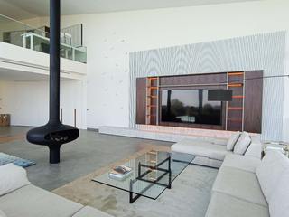 Casa Palma NURE Interiores Modern Living Room Luxo,moderno,irreverente,madeira,nogueira,lacado,cores neutras,beges,taupe,minimalista,intemporal,sofisticado