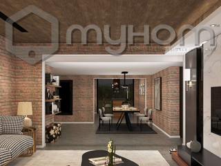 Apartamento T2, myHom-Arquitetura e Designer de Interiores myHom-Arquitetura e Designer de Interiores อพาร์ตเมนต์