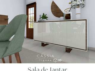 Projeto 3D | Sala de Jantar, Cássia Lignéa Cássia Lignéa Phòng ăn phong cách hiện đại