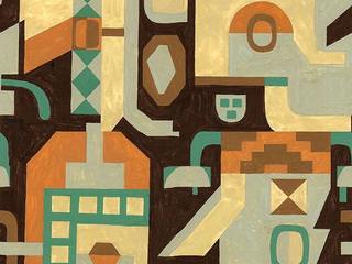 Textile Mustergestaltung Titicaca, ATELIER IRENE SEMELKA ATELIER IRENE SEMELKA Kolonyal Oturma Odası