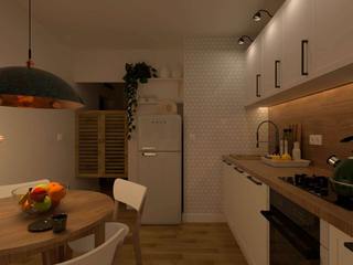 A small kitchen with an ingenious finish, Cerames Cerames Small kitchens