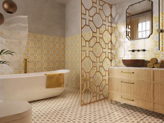 Moroccan oasis: Modern style with copper accents, Cerames Cerames Banyo