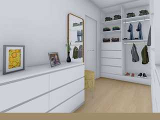 Projeto 3D | Closet, Cássia Lignéa Cássia Lignéa Vestidores modernos