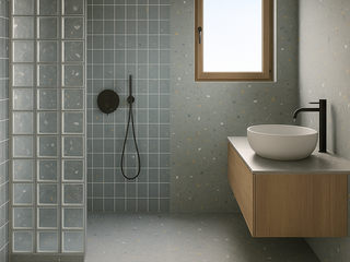 Barrierefreies Wohnen siworxx Other spaces Flooring, Floor, Ceiling, Light fixture, Grey, Tile, Silver, Tile Flooring, Shower head, Sconce