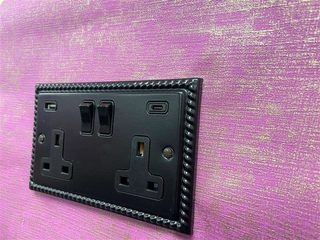 Matt Black Sockets and Switches, Socket Store Socket Store Moderne woonkamers