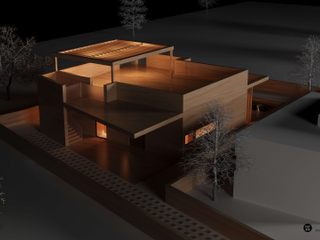 Casa das Vinhas - 3D Maqueta, ATELIER OPEN ® - Arquitetura e Engenharia ATELIER OPEN ® - Arquitetura e Engenharia บ้านไม้