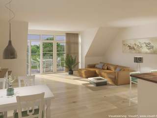 Innenraumvisualisierungen in Neumünster, Visuell³ - Architekturvisualisierung Visuell³ - Architekturvisualisierung Modern Living Room