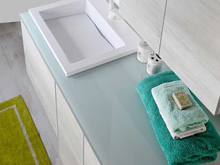 KLARA 130 è il Mobile arredo bagno lavanderia con lavabo combinato a doppia profondità in acrilresin, Jo-Bagno.it Jo-Bagno.it Modern bathroom