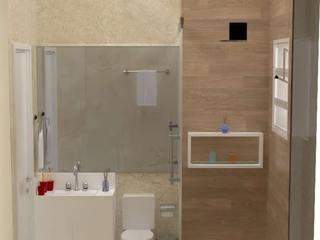 Banheiro social, Graziela Silveira Graziela Silveira 現代浴室設計點子、靈感&圖片