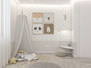 Quarto de Criança NURE Interiores Girls Bedroom criança, bebé, quarto de bebé, neutro, moderno, tons neutros, amarelo, decoração, branco, taupe, bege, confortável, conforto, minimalista, aconchegante, amoroso, secretária, tampo ajustável
