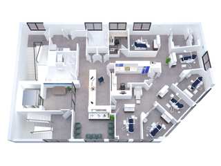 3D Floor Plan Designs for Dental Clinic, The 2D3D Floor Plan Company The 2D3D Floor Plan Company Mais espaços