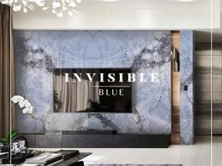 Invisible Blue Marble, Fade Marble & Travertine Fade Marble & Travertine Гостиная в стиле модерн