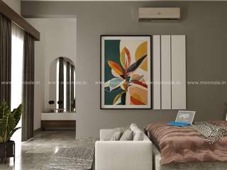 Comfort and Elegance: Stunning Bedroom Interior Designs, Monnaie Interiors Pvt Ltd Monnaie Interiors Pvt Ltd Slaapkamer