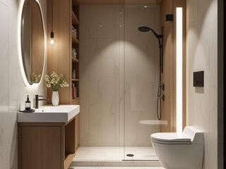 Tiny bathroom with vertical storage, Desirée Vaquier_homify Desirée Vaquier_homify Classic style bathroom