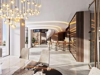 Sophisticated Living: Interior Architecture and Design in the Heart of Pattaya City, Thailand, Yantram Animation Studio Corporation Yantram Animation Studio Corporation Nowoczesny salon