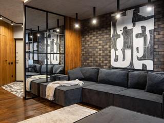 Loft for businessman, DS Fresco DS Fresco غرفة المعيشة