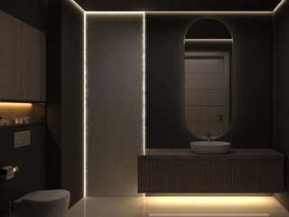 Trendy Dark Bathroom Interior Design by Antonovich Group, Luxury Antonovich Design Luxury Antonovich Design Modern Bathroom