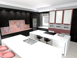 Contemporary Kitchen and living room, Foran Interior Design Foran Interior Design 系統廚具