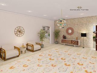 Diseño interior de entrada a vivienda. Proyecto 3d., CONSUELO TORRES CONSUELO TORRES Коридор Метал