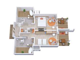 3D Architectural Rendering Illinois, The 2D3D Floor Plan Company The 2D3D Floor Plan Company Dom wielorodzinny