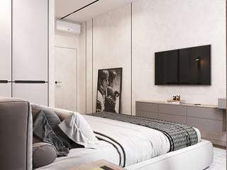Спальная комната с мужским подходом , Студия дизайна Натали Студия дизайна Натали Dormitorio principal