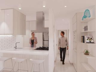 DISEÑO INTERIOR / APTO 604A, DIKTURE Arquitectura + Diseño Interior DIKTURE Arquitectura + Diseño Interior Маленькие кухни