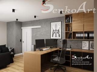 Projekt Biura/Gabinetu w Domu, Senkoart Design Senkoart Design Nowoczesne domowe biuro i gabinet