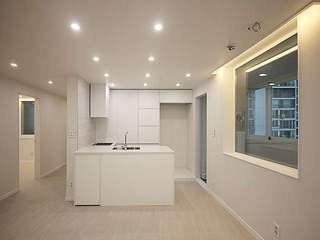 구의 현대2단지 32평 아파트인테리어 - 주방 발코니공간 변화, 디자인토모 디자인토모 Flat