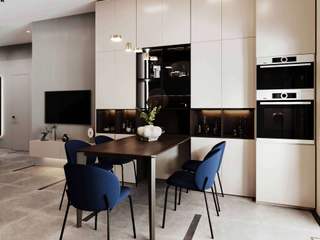 Дизайн и ремонт квартиры в ЖК «Зиларт» — Разноцветный минимализм, Вира-АртСтрой Вира-АртСтрой Living room