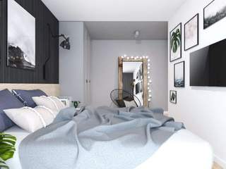 Projekt mieszkania w Lublinie_Ruczaj, PASS architekci PASS architekci ห้องนอนใหญ่