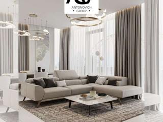 Modern Apartment Interior Design and Fit-out Solution , Luxury Antonovich Design Luxury Antonovich Design Modern Living Room