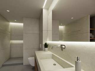 Bad Design Quarzit, SW retail + interior Design SW retail + interior Design Phòng tắm phong cách tối giản Đá hoa