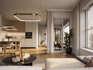 Interior visualization of a bright and modern apartment, Render Vision Render Vision Flat