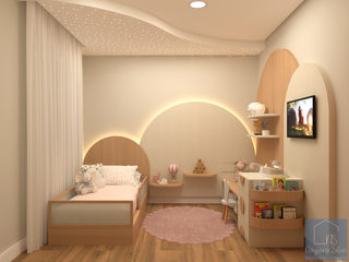Projeto de Interior para quarto infantil, Nayara Silva - Arquitetura e Interiores Nayara Silva - Arquitetura e Interiores 女孩房