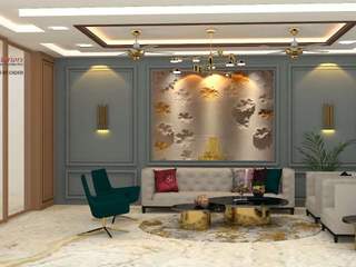 Drawing Room for a Builder Floor by Asri Interiors for a client in Sec-37, Faridabad , Asri Interiors Asri Interiors Salas modernas