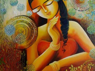 Buy this painting "In love with self" by Artist Nitu Chhajer, Indian Art Ideas Indian Art Ideas Вбиральня