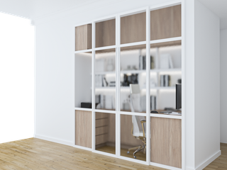 Escritório Nicho NURE Interiores Modern Study Room and Home Office escritório,moderno,minimalista,arrumação,nogueira,madeira,home office