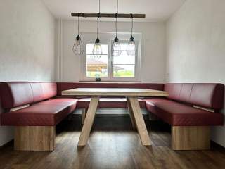 Eckbank in U-Form nach Maß, Naturnah Möbel Naturnah Möbel Rustic style dining room