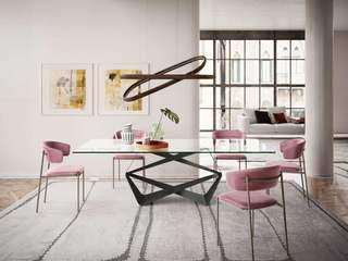 Stilvolles Designer Esszimmer mit Glasesstisch, Livarea Livarea Minimalist dining room