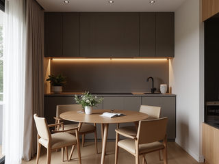 Minimalist micro-apartment, Desirée Vaquier_homify Desirée Vaquier_homify Kitchen units