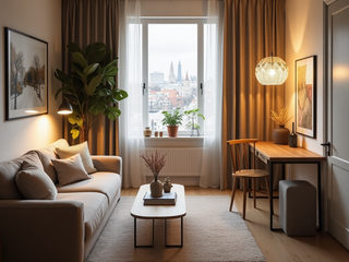 Scandinavian tiny studio, Desirée Vaquier_homify Desirée Vaquier_homify Living room